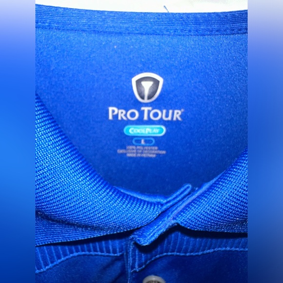 Pro Tour Cool Play Royal Blue Polo Shirt Mens Large - Picture 2 of 6